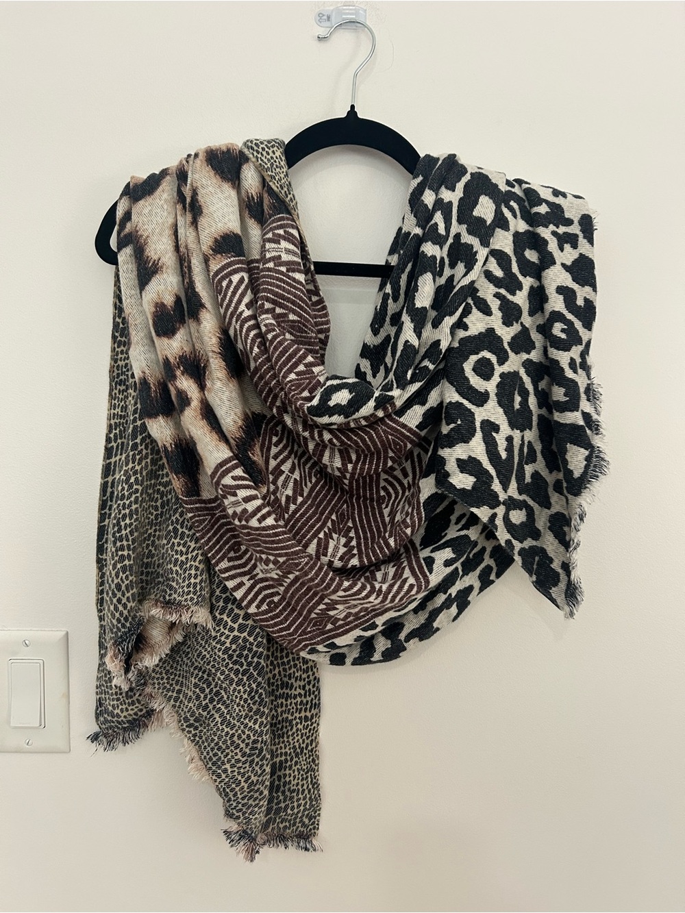 Theodora & Callum Oversized Animal Print Scarf Leopard Zebra Mob Wife Wrap